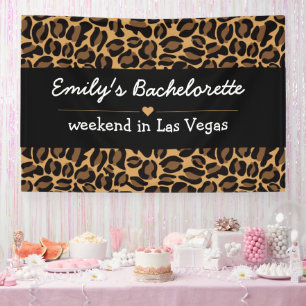 Bachelorette Bride Boujee Trendy Leopard Print  Banner