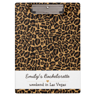 Bachelorette Bride Boujee Trendy Leopard Print  Clipboard