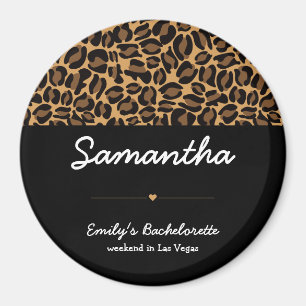 Bachelorette Bride Boujee Trendy Leopard Print  Magnet