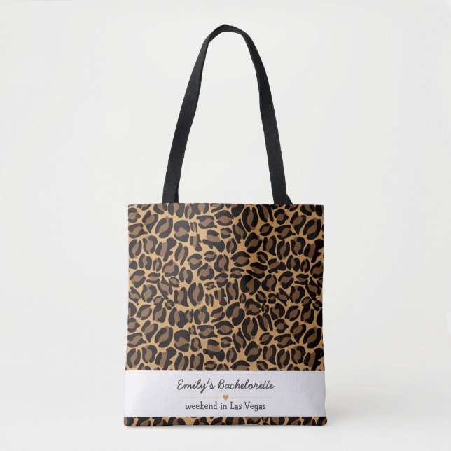 Bachelorette Bride Boujee Trendy Leopard Print  Tote Bag (Front)