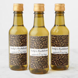Bachelorette Bride Boujee Trendy Leopard Print Wine Label
