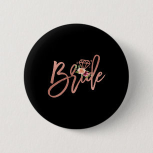 Bachelorette Bride Bridal Wedding Shower Gift Flor 6 Cm Round Badge