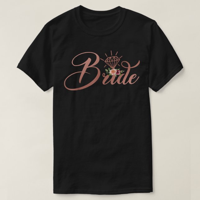 Bachelorette Bride Bridal Wedding Shower Gift Flor T-Shirt (Design Front)
