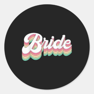 Bachelorette Bride To Be Retro Classic Round Sticker