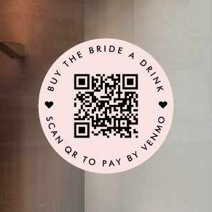Bachelorette Buy The Bride A Drink   QR Code Pink