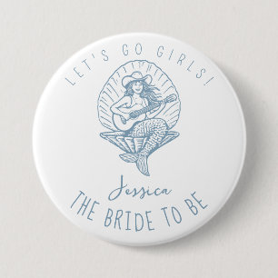 Bachelorette coastal cowgirl bride to be 7.5 cm round badge
