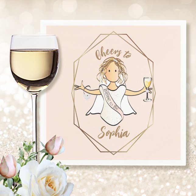 Bachelorette Cocktail Bridal Wedding Shower Paper Napkin (Creator Uploaded)