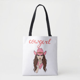 bachelorette cowgirl tote bag