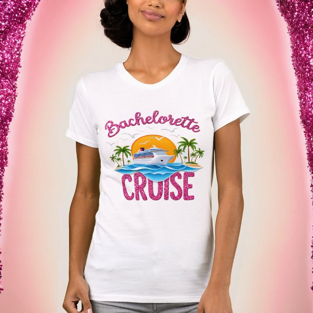 Bachelorette Cruise Pink Glitter Matching Tee (Creator Uploaded)