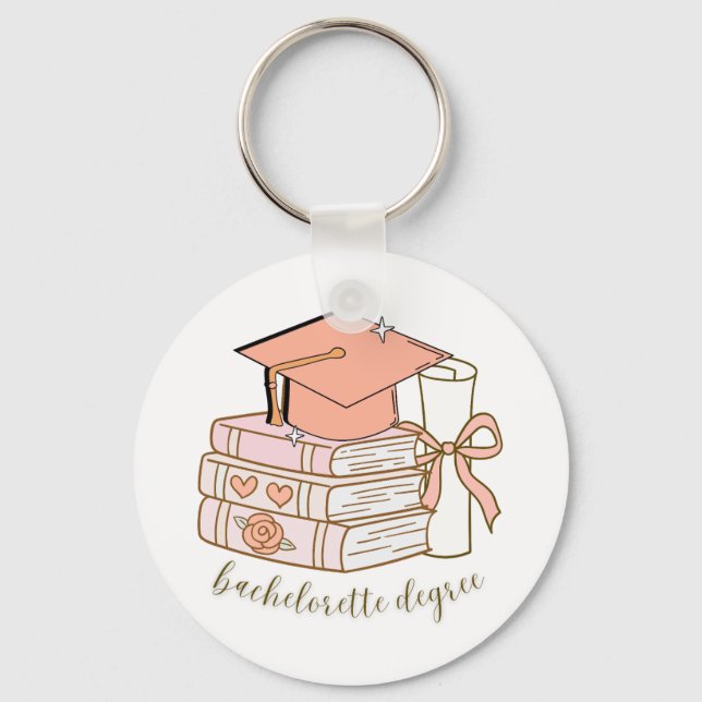 Bachelorette Degree Party Design Graduation Cap  Key Ring (Front)