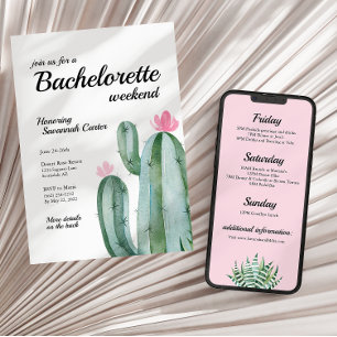Bachelorette Desert Cactus Trip Invite + Itinerary