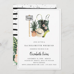 Bachelorette Destination Bikini Bridal Bash Invitation