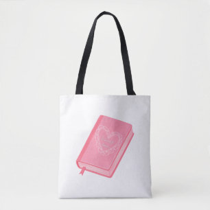 Bachelorette Diaries Design Pink Lace Book Tote Bag