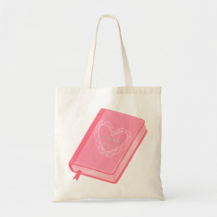 Bachelorette Diaries Design Pink Lace Book Tote Bag