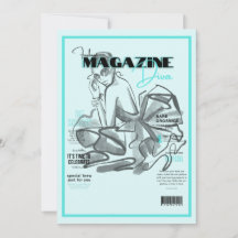 Bachelorette fashion magazine invitation