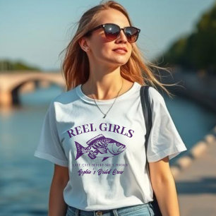 Bachelorette-Fisherman Style Reel Girls-Purple T-Shirt