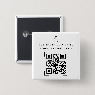 Bachelorette Fund   Buy The Bride A Drink   15 Cm Square Badge