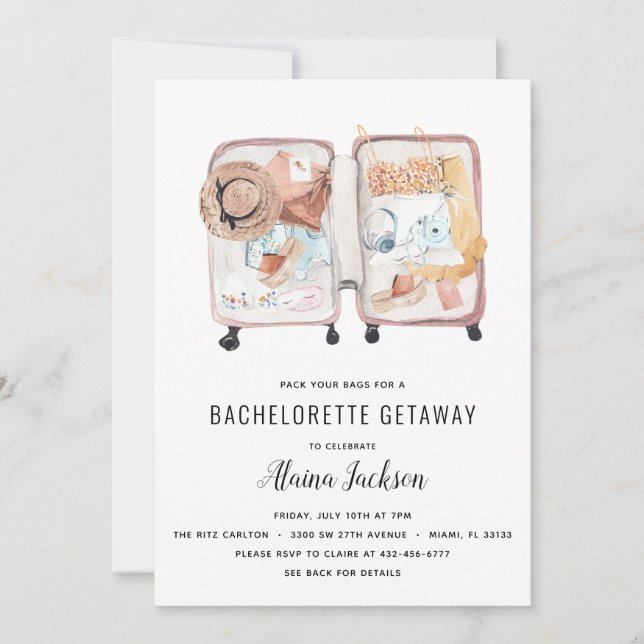 Bachelorette Getaway Invitation (Front)