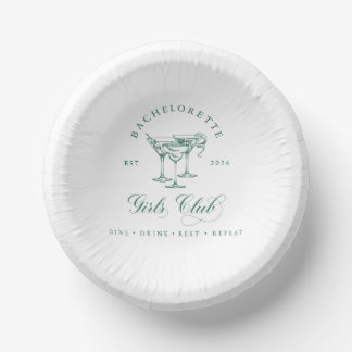 Bachelorette Girl's Club Round Paper Plate