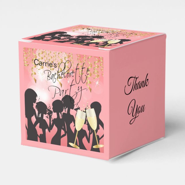 Bachelorette Girls Night Out - Coral Favour Box (Front Side)