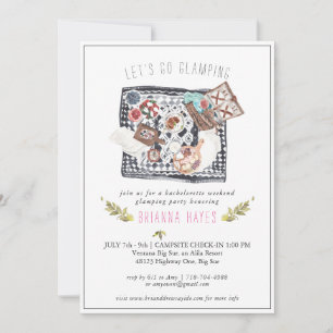 Bachelorette Glamping Camping Weekend Invitation