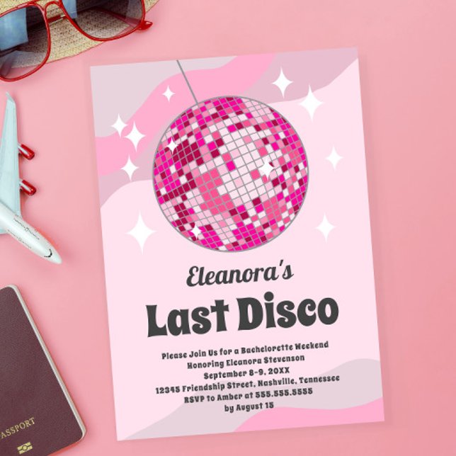 Bachelorette Groovy Last Disco Invite, Disco Ball Invitation (Creator Uploaded)