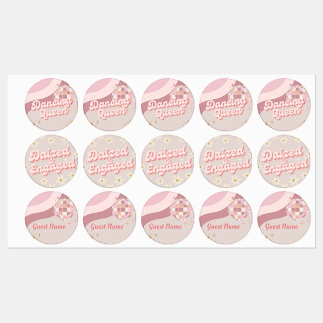 Bachelorette Groovy Party Favour Labels (Sheet)