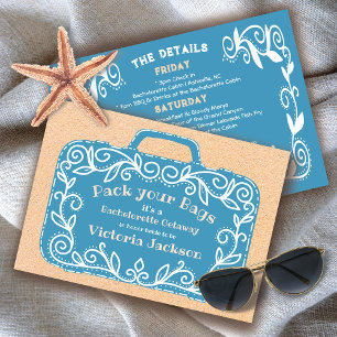 Bachelorette Itinerary Girls Luggage Weekend Invitation