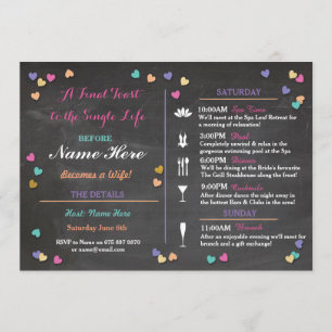 Bachelorette Itinerary Weekend Bridal Shower Spa Program