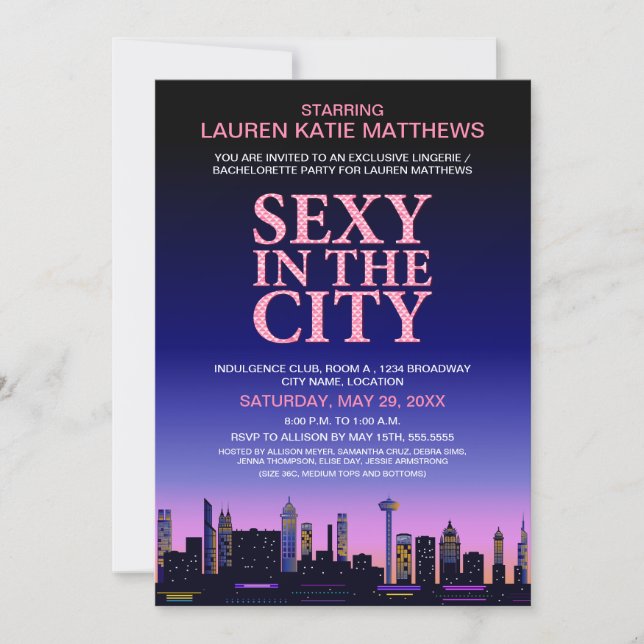 Bachelorette / Lingerie Movie Poster Party Invitation (Front)
