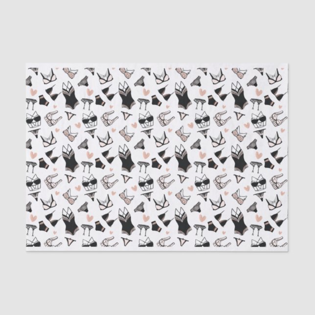 Bachelorette Lingerie Pattern Tissue Paper (Front)