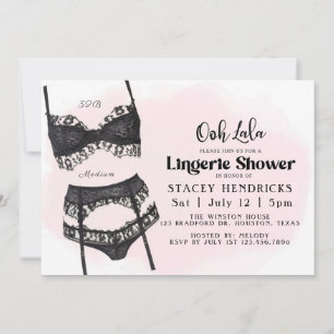 Bachelorette, Lingerie Shower, Ooh La la Invitation