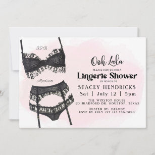 Bachelorette, Lingerie Shower, Ooh La la Invitation