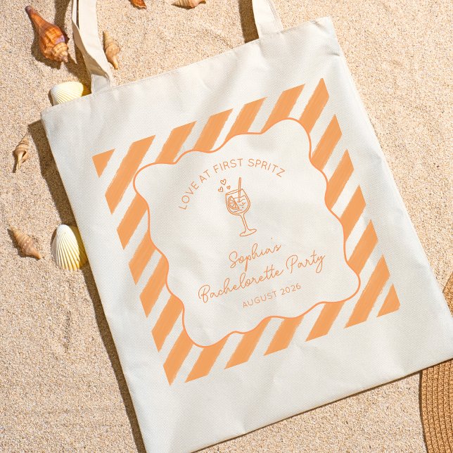 Bachelorette Love at First Spritz Italian Aperol  Tote Bag (Creator Uploaded)