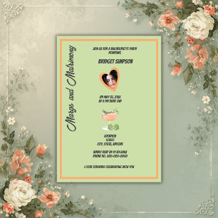 Bachelorette margs and matrimony party photo invitation