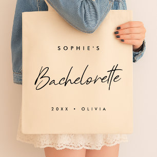Bachelorette Minimalist Script Modern Bridesmaid Tote Bag