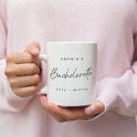 Bachelorette | Minimalist Script Modern Bridesmaid Two-Tone Coffee Mug<br><div class="desc">This Bachelorette Party custom design features a handwritten script typography. You can easily personalise the bride-to-be's name,  year,  bridemaid's name or your own custom message! The perfect elegant accessory for a bachelorette party or bachelorette weekend!</div>