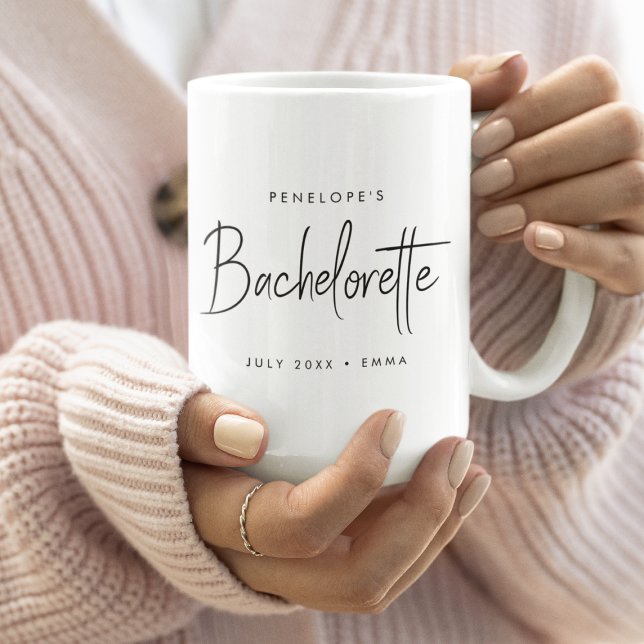 Bachelorette | Modern Minimalist Script Bridesmaid Coffee Mug (Creator Uploaded)