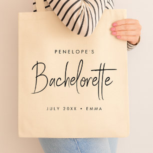 Bachelorette Modern Minimalist Script Bridesmaid Tote Bag