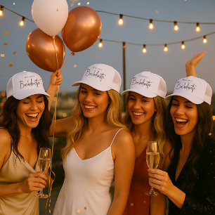 Bachelorette Modern Minimalist Script Bridesmaid Trucker Hat
