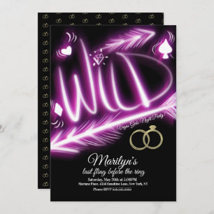 Bachelorette Neon Wild Vegas Party Girls Night Invitation