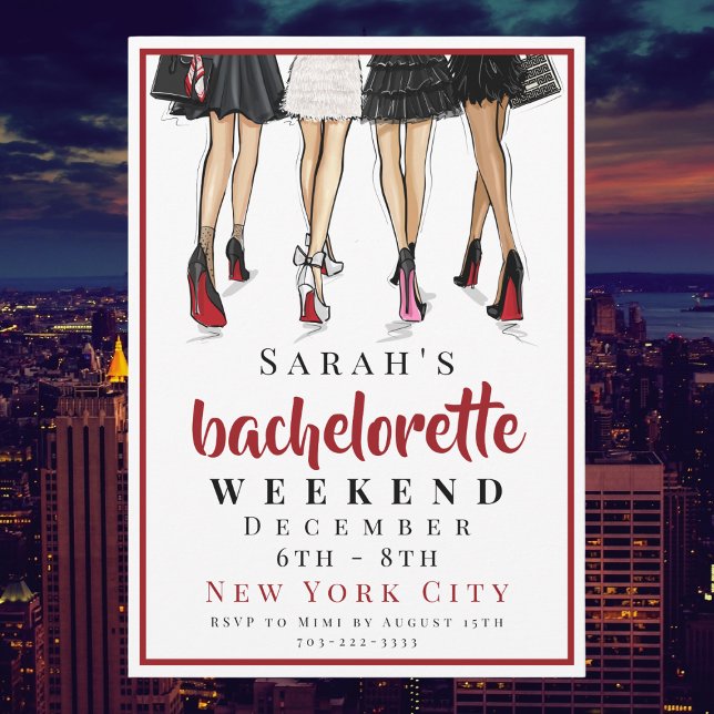 Bachelorette New York City Weekend Fashion Party Invitation (Creator Uploaded)
