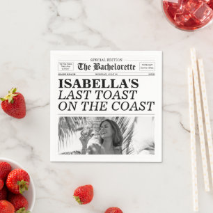 Bachelorette Newspaper Last Toast On The Coast Napkin