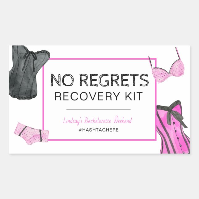Bachelorette No Regrets Recovery Kit Rectangular Sticker (Front)