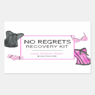 Bachelorette No Regrets Recovery Kit Rectangular Sticker