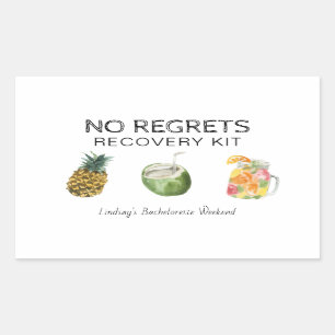 Bachelorette No Regrets Recovery Kit Rectangular Sticker