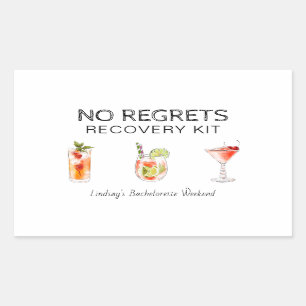 Bachelorette No Regrets Recovery Kit Rectangular Sticker