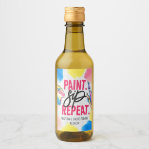 Bachelorette Paint and Sip Wine Party Favour Label