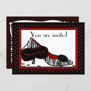 Bachelorette Pajama Party in Reds Invitation
