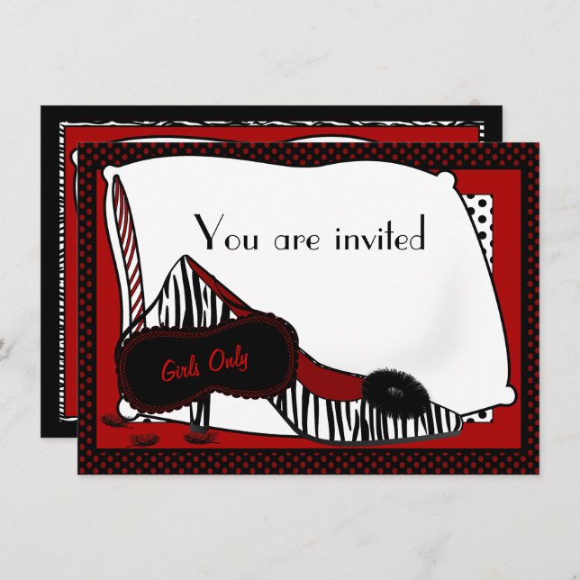 Bachelorette Pajama Party Invitation (Front/Back)